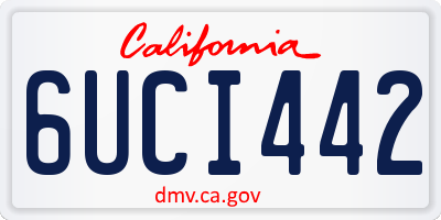 CA license plate 6UCI442