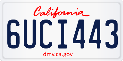 CA license plate 6UCI443