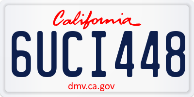 CA license plate 6UCI448