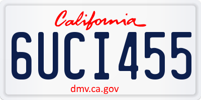 CA license plate 6UCI455