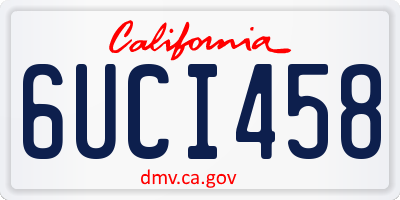 CA license plate 6UCI458