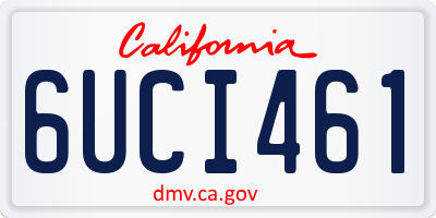 CA license plate 6UCI461