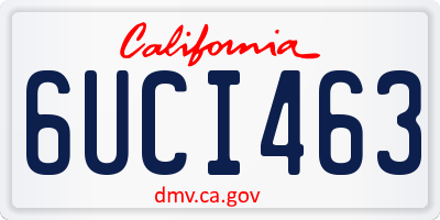 CA license plate 6UCI463