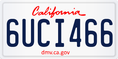 CA license plate 6UCI466