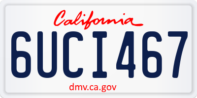 CA license plate 6UCI467