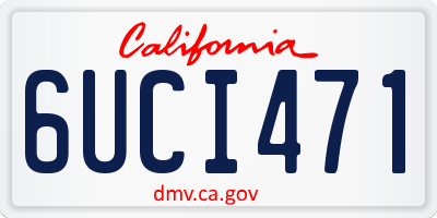CA license plate 6UCI471