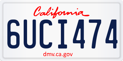 CA license plate 6UCI474