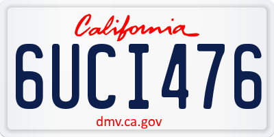 CA license plate 6UCI476