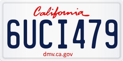 CA license plate 6UCI479