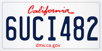 CA license plate 6UCI482