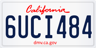 CA license plate 6UCI484
