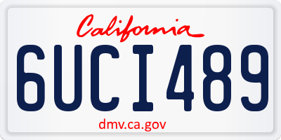 CA license plate 6UCI489