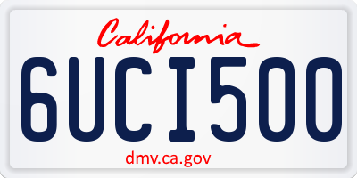 CA license plate 6UCI500