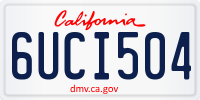CA license plate 6UCI504