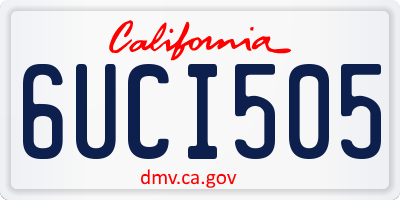 CA license plate 6UCI505