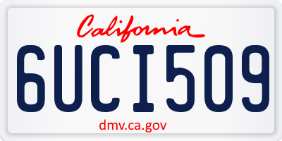 CA license plate 6UCI509