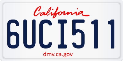 CA license plate 6UCI511