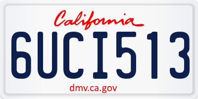 CA license plate 6UCI513
