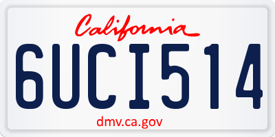 CA license plate 6UCI514