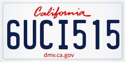 CA license plate 6UCI515
