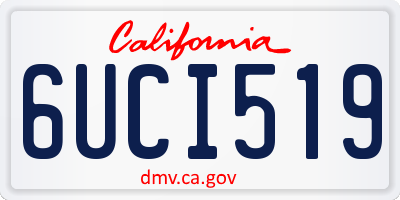 CA license plate 6UCI519