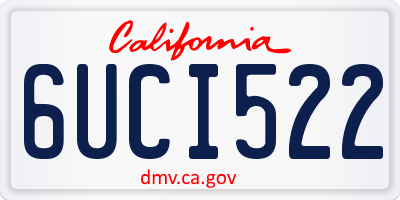 CA license plate 6UCI522
