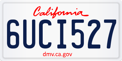CA license plate 6UCI527