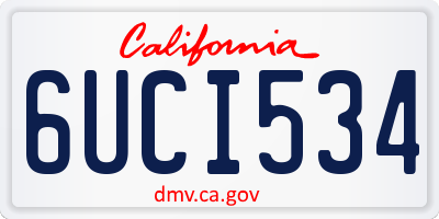 CA license plate 6UCI534
