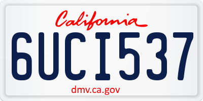 CA license plate 6UCI537