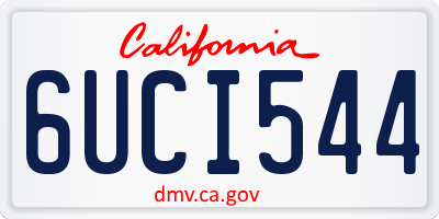 CA license plate 6UCI544