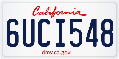CA license plate 6UCI548