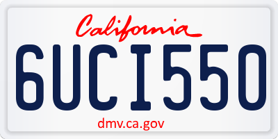 CA license plate 6UCI550
