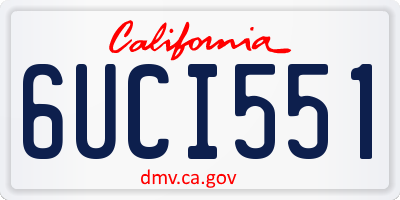 CA license plate 6UCI551