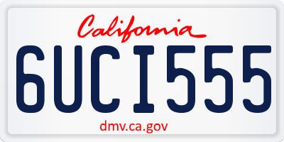 CA license plate 6UCI555