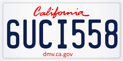CA license plate 6UCI558