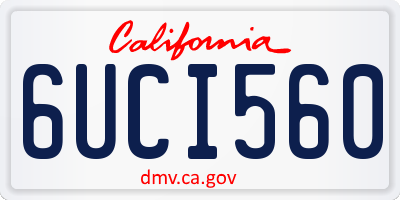 CA license plate 6UCI560