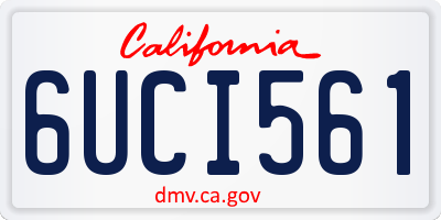 CA license plate 6UCI561