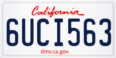 CA license plate 6UCI563