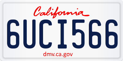 CA license plate 6UCI566