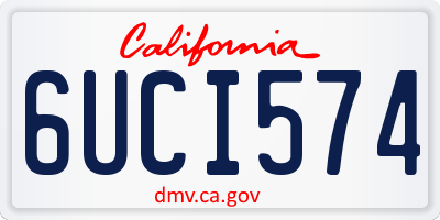 CA license plate 6UCI574
