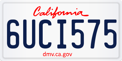 CA license plate 6UCI575