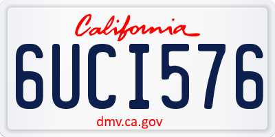 CA license plate 6UCI576