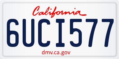 CA license plate 6UCI577