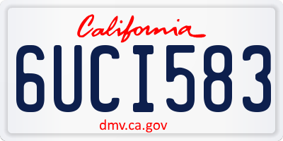 CA license plate 6UCI583
