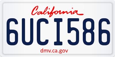 CA license plate 6UCI586