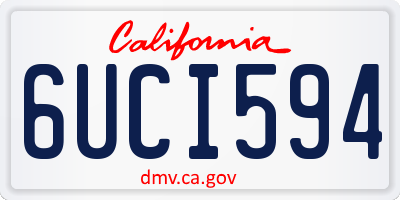 CA license plate 6UCI594