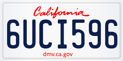 CA license plate 6UCI596