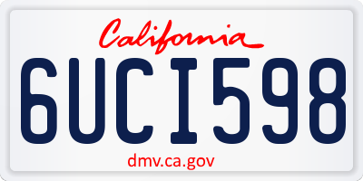 CA license plate 6UCI598