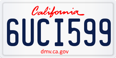 CA license plate 6UCI599