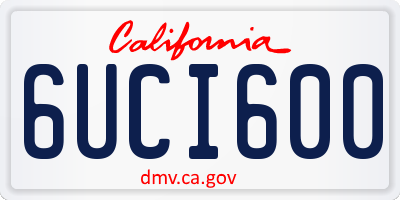 CA license plate 6UCI600